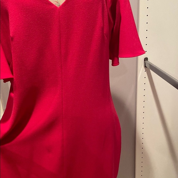 Eliza J Red V-Neck Sheath Midi Dress - Picture 8 of 10